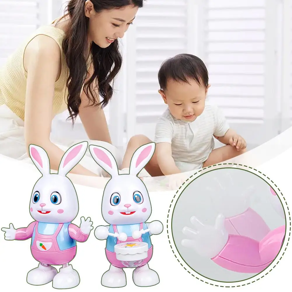 Cute Funny Rabbit Crawling Toys Electronic Dancing Rabbit Guitarist Toy For Children's Toys Early Education Enlightenment Toys 6