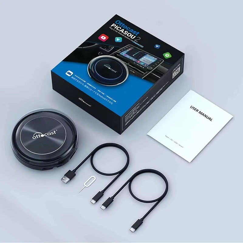 新品 ottocast picasou2pro car adapter OTTOCAST PICASOU 2 CarPlay AI Box Wireless Android Auto HDMI