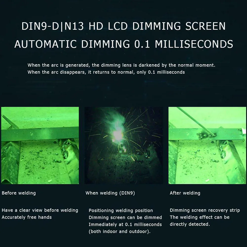 

Сварочный фильтр с автоматическим затемнением, 0,35 дюйма, 1 шт., 110 мм * 90 мм