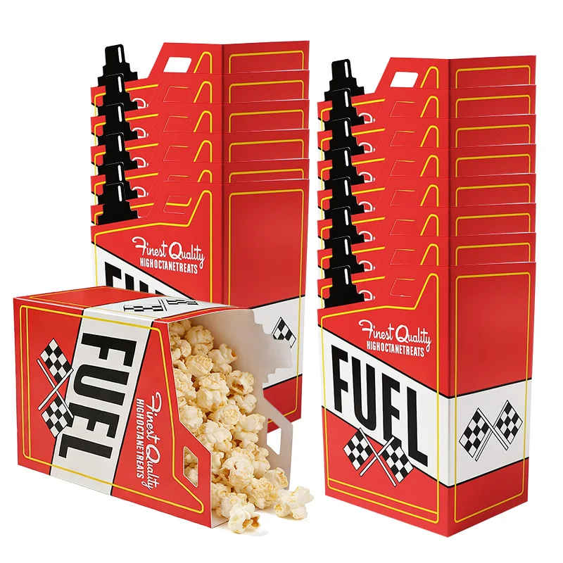 12/24Pcs Rennwagen Kraftstoff Kann Popcorn Snack Behandeln Boxen Kinder Junge Racing Thema Geburtstag Party Dekoration Geschenke paket Liefert – Detail 1