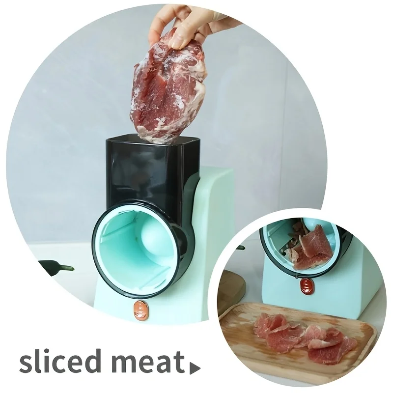 Automatic Vegetable Cutter Electric Slicer Cutting Vegetables Fruits Meat 4-Blade Drum Design A time-saving kitchen must-have