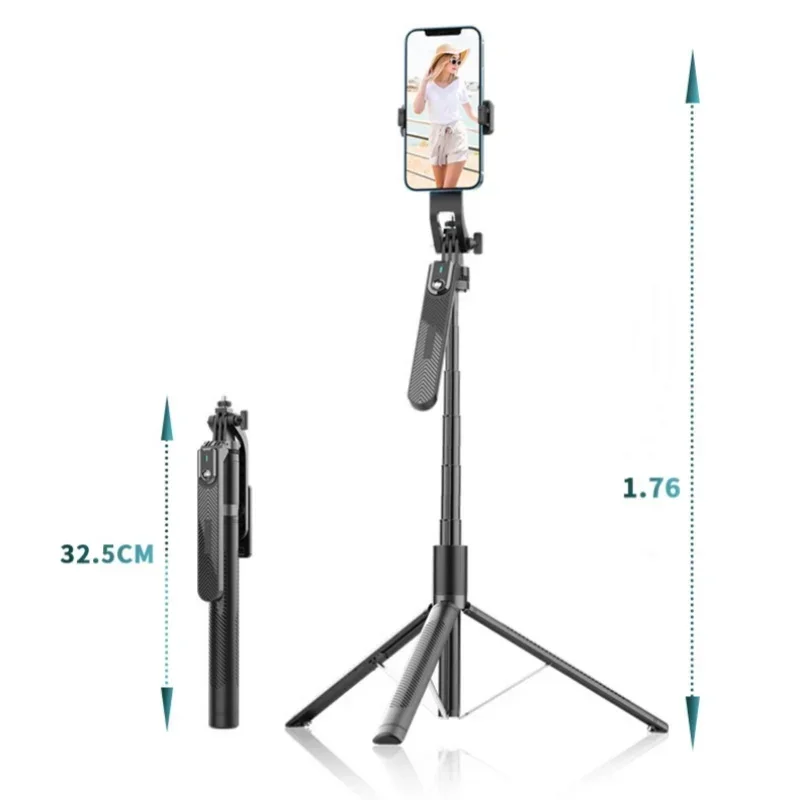 1.76m Wireless Selfie Stick Tripod 360&deg; Rotating Adjustable, Anti-Shake, All-in-One Phone Holder for Photography & Video