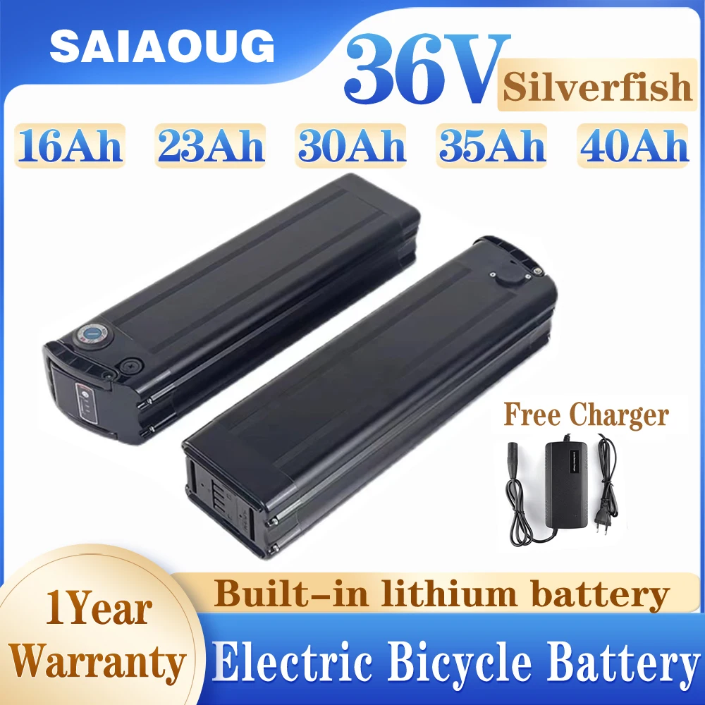 

36V Silver Fish Lithium Battery 16Ah 23Ah 30Ah 50Ah Ebike Battey For200W-3000W Bafang Batterie Ebike Motor 36V 48V Battery Pack