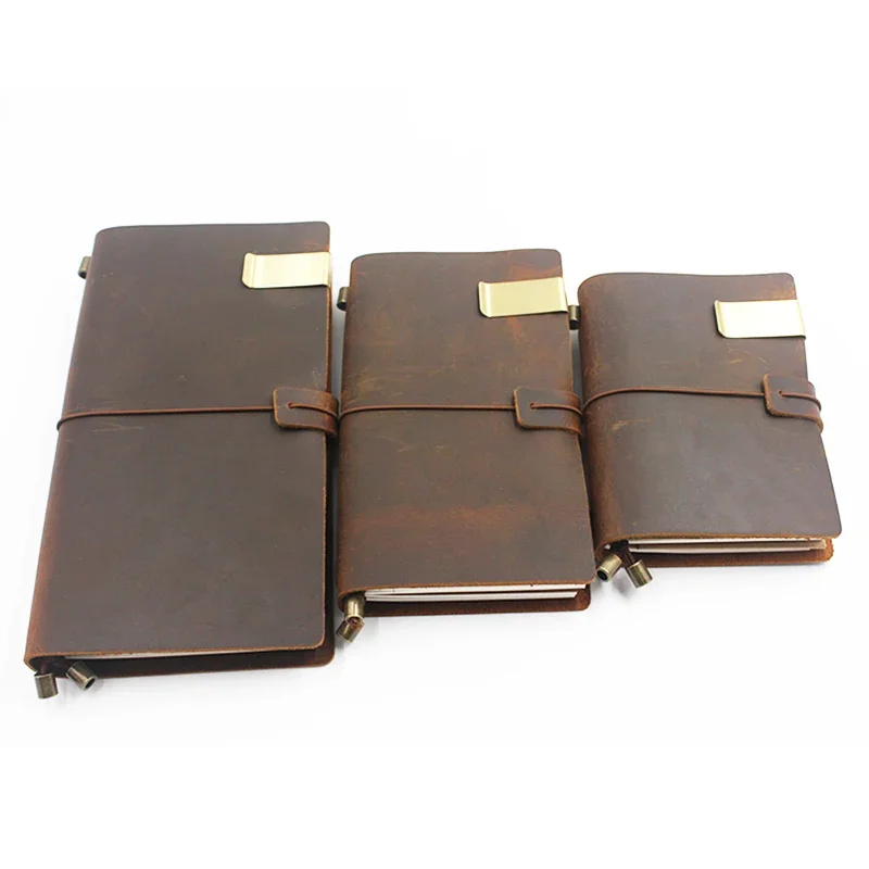Fromthenon Pen Holder Retro Metal Leather Pen Clip Stainless Steel for Midori Travelers Notebook Diary Office Accessories 6