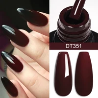 MEET ACROSS 7ml Red Gel Nail Polish Crystal Semi Permanent Soak Off UV Gel Varnish Nail Art Manicure Base Matte Top Coat Vernis 2