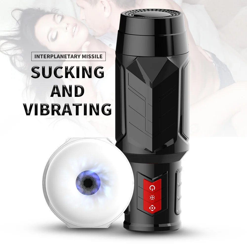 Automatic Male Masturbator With Suction Cup Black And White_voghion.com