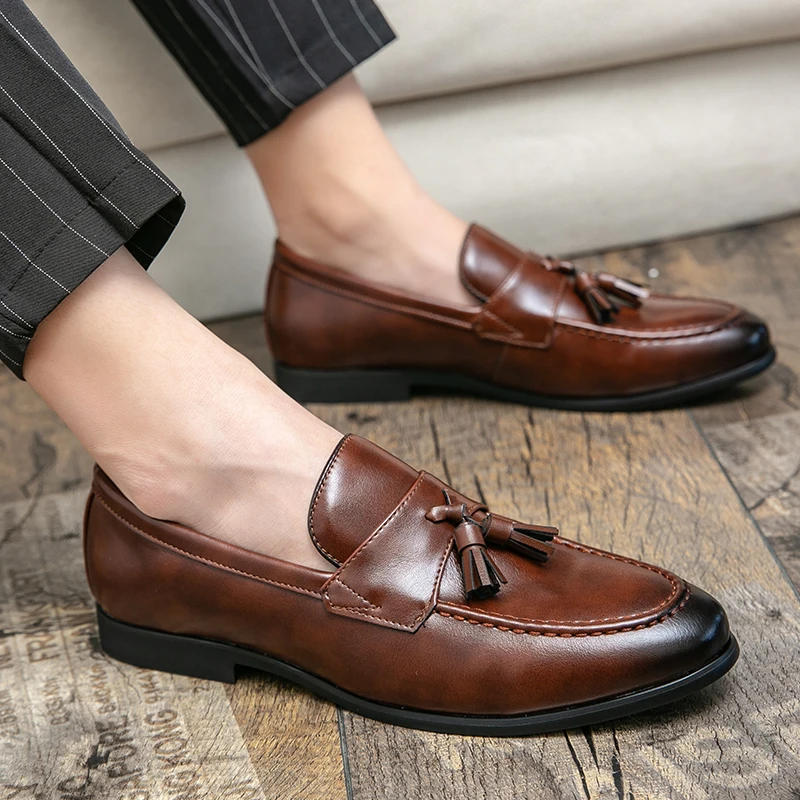 Latest Men Elegant Handmade Dark Brown Tassels Loafer Formal Shoes In  Genuine Leather For Gentlemen sold by Handmade Envy on Storenvy