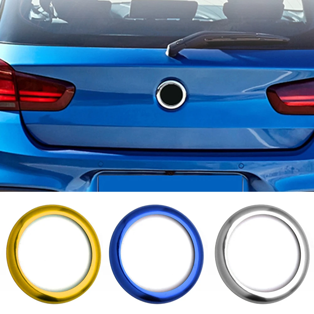 자동차 후면 배지 링 커버 로고 프레임 트림 광택 블랙 레드 블루 스티커 BMW 1 시리즈 F20/F21 2011 - 2019 자동차 액세서리에 적합