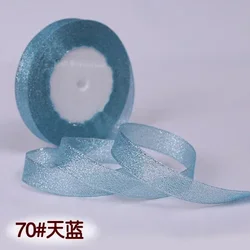 Sparkling Glitter Ribbon - 25 Yards of Elegant Crafting and Wedding Decor Material - 6mm  Glitter (Sky Blue)