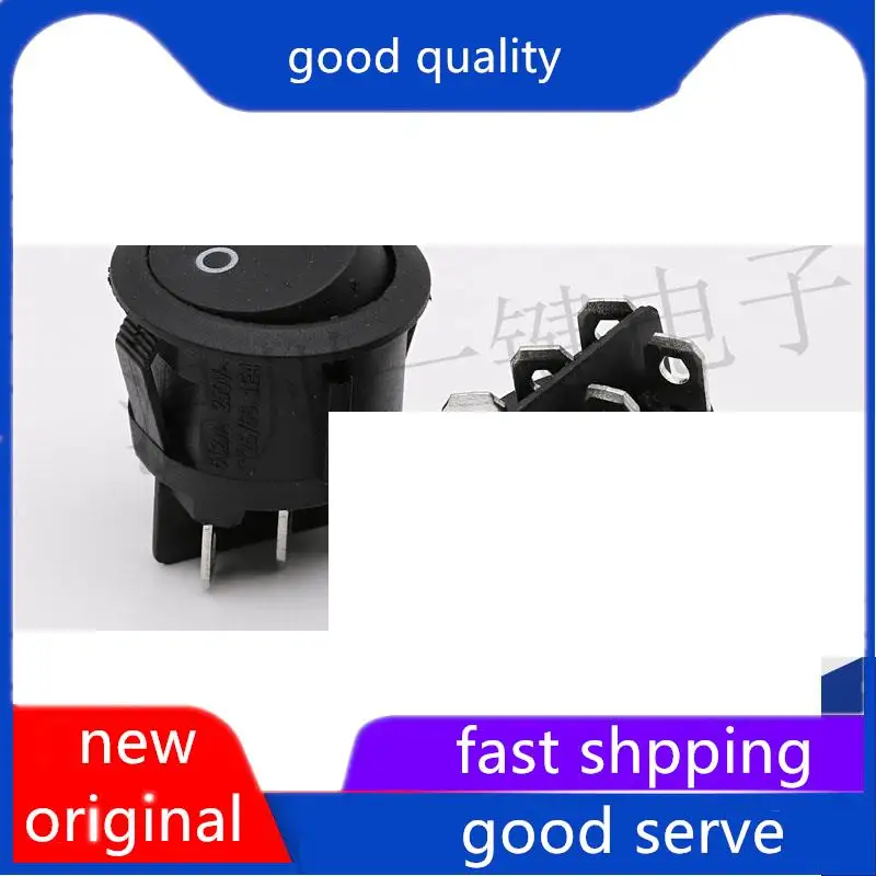 

10pcs original new KCD1-206 2-speed 6-pin circular rocker ship-shaped switch 6-pin 2-speed button power switch hole 22MM