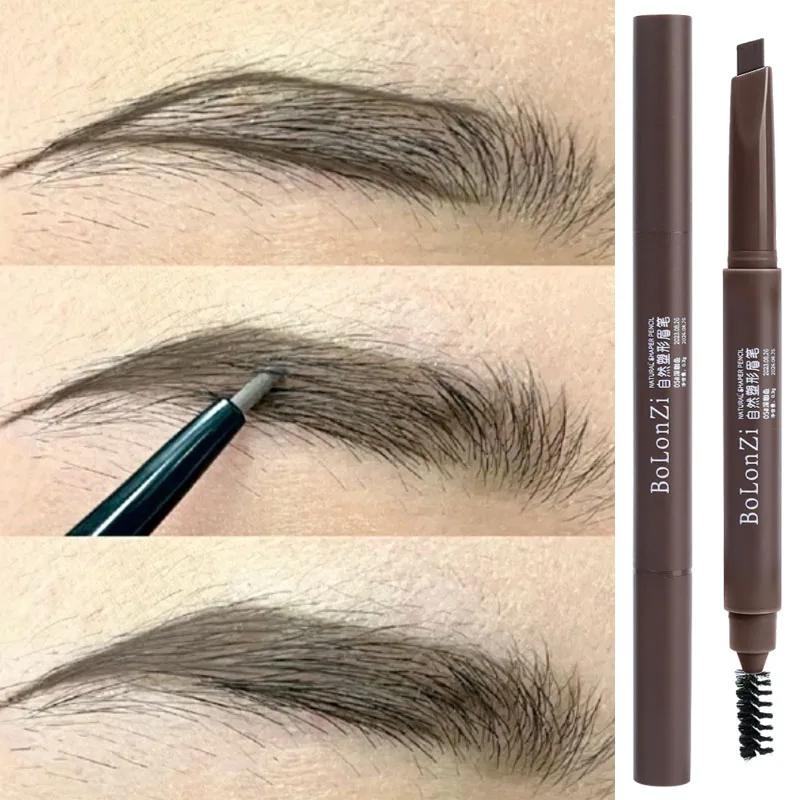 Description Picture 2 of itemDouble Head Eyebrow Pencil Waterproof Smooth Black Brown Natural Eyebrow Pencil Beauty Cosmetic High Quality Brow Pencil Makeup