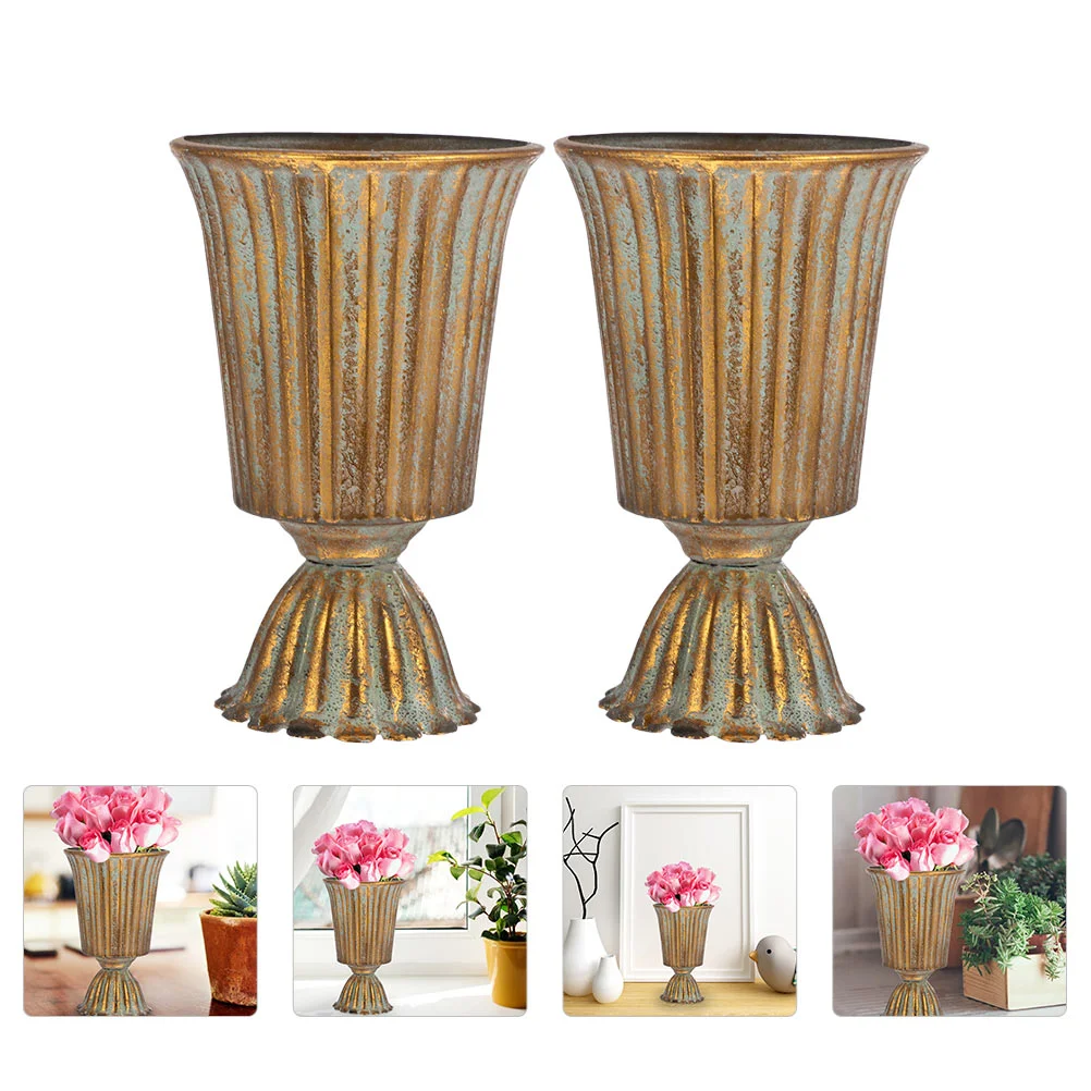 

Iron Wrought Vases Artificial Flower Containers Office Desktop Decorations