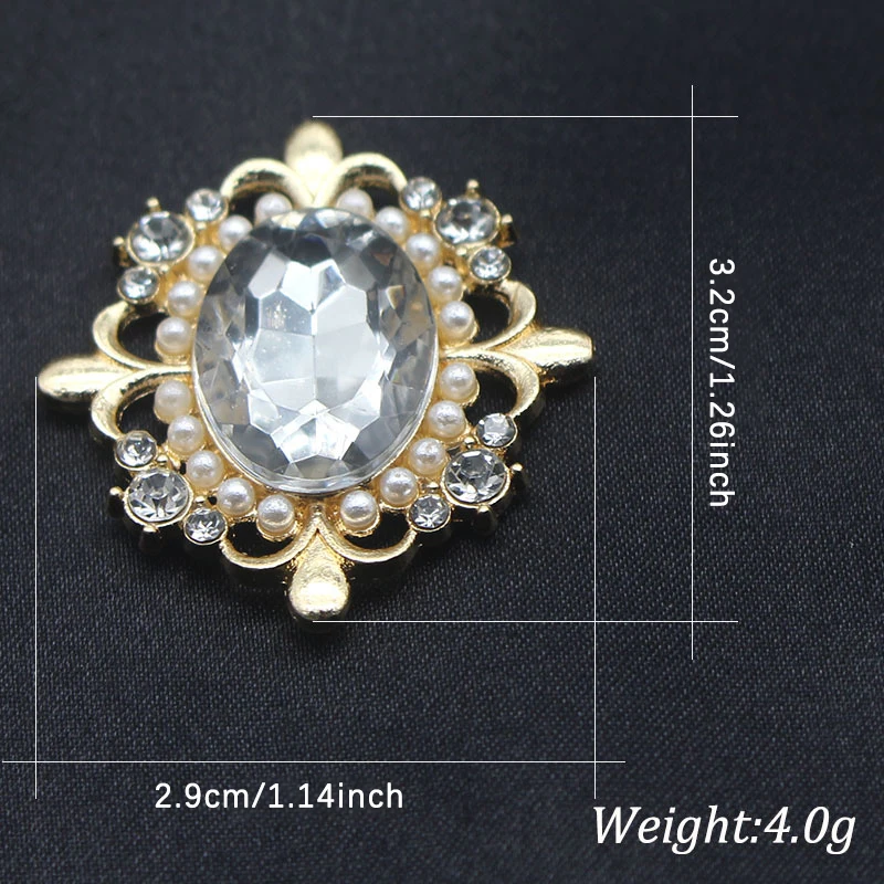 29*32mm Exquisite Legierung Strass-Schnalle Schleifenknoten Haaraccessoires Materialzubehör Hochzeitseinladungsdekoration – Detail 2