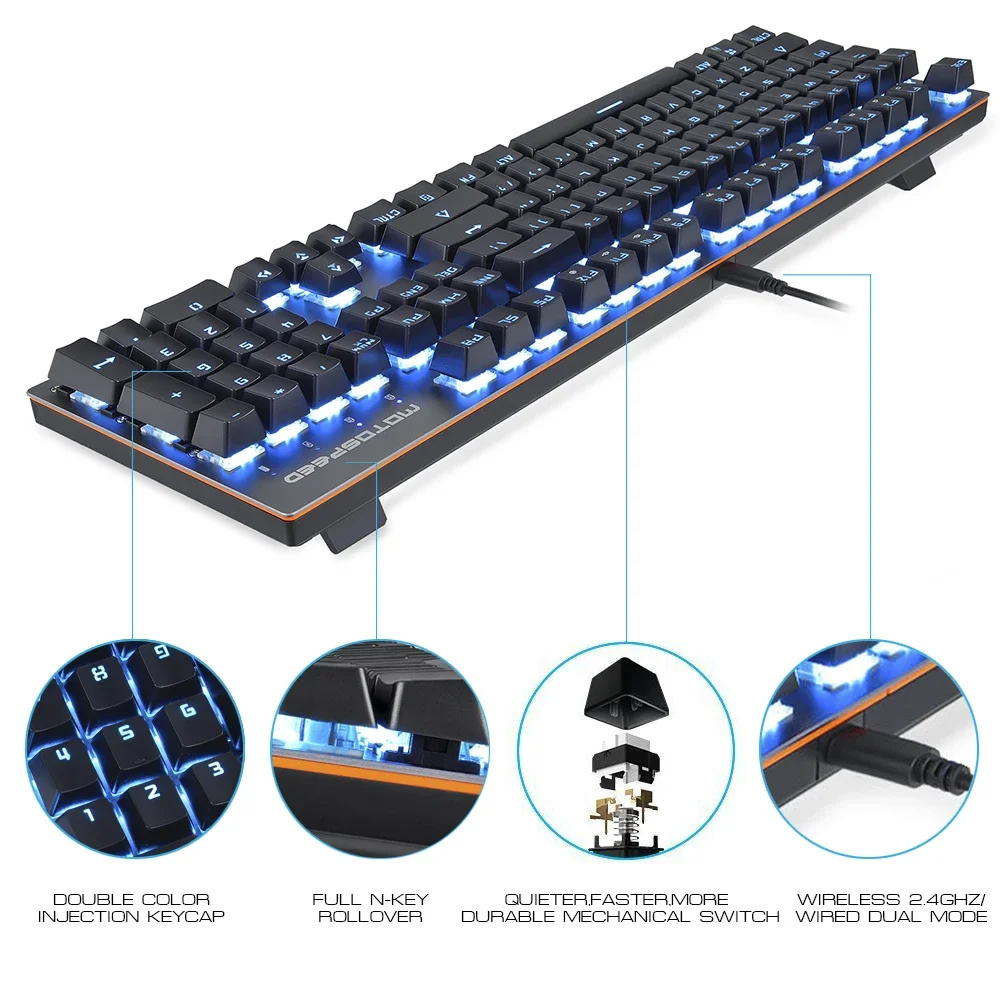GK89 Motospeed Mechanical Gaming Keyboard 2.4G Wireless
