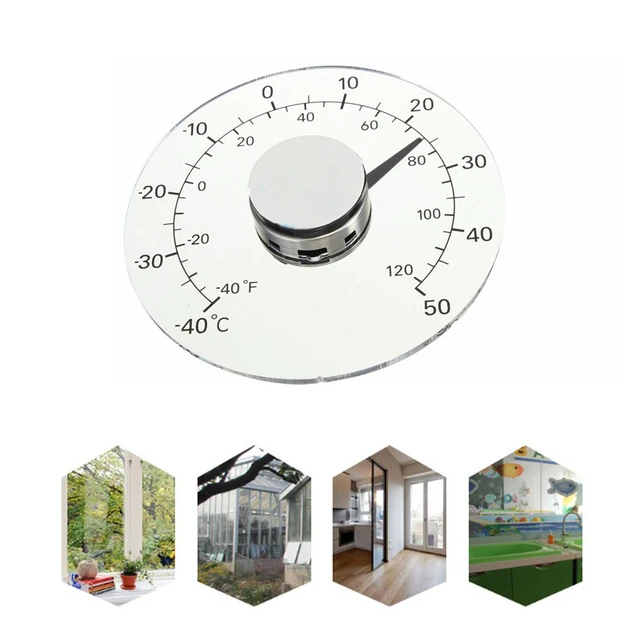 Indoor Outdoor Window Thermometer No Battery Required Transparent Dial  Weather Thermometer Accurate Readings for Home - AliExpress