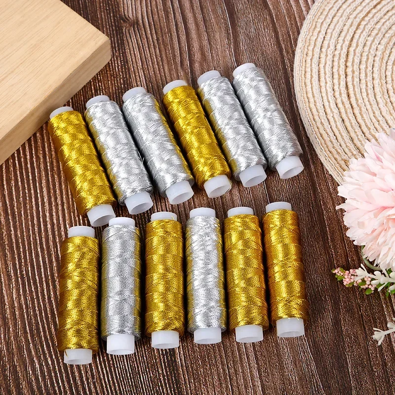 Gold and Silver Shiny Thread for Hand Sewing and DIY Projects