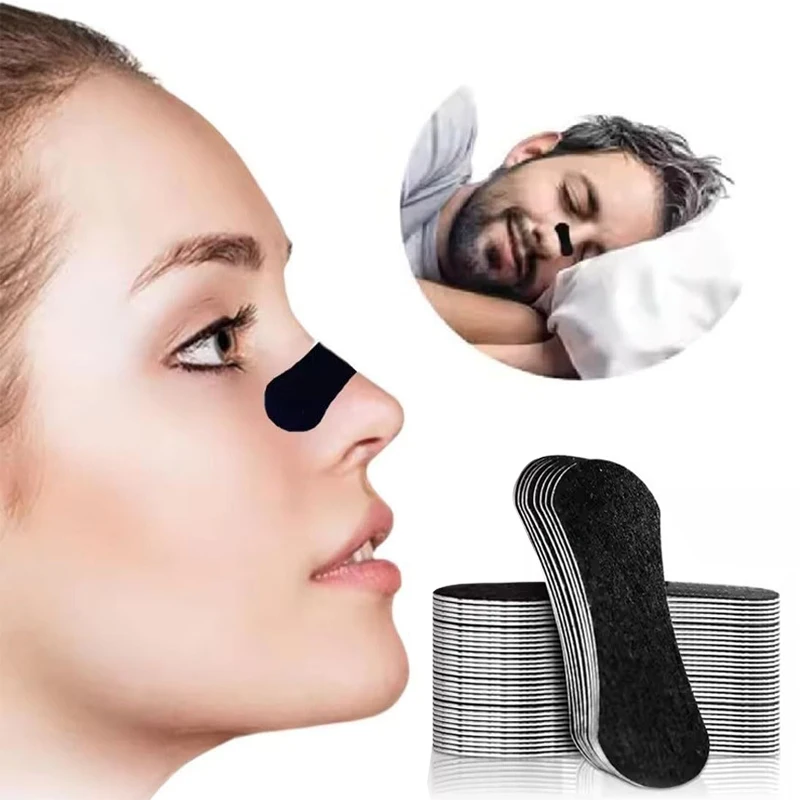 Black Nasal Breathing Strips – Anti-Snore Sleep Aid (20/50/100pcs)