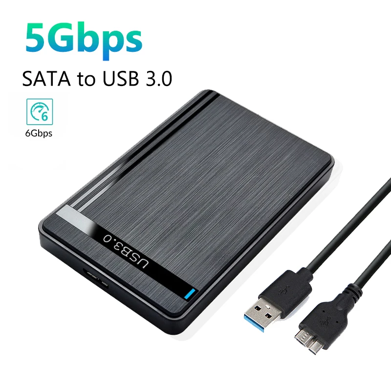 Black ABS PC 2.5 Inch SATA Hard Drive Case USB 3.0 External HDD Enclosure