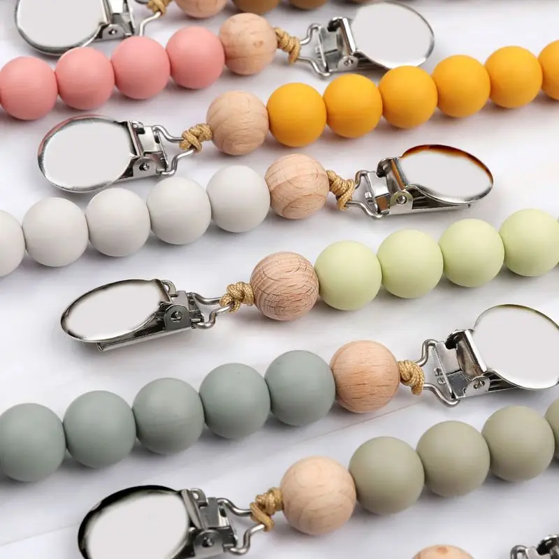 

Pacifier Clips Chain Silicone Beads BPA Clip Holder Nipple Appease Soother Chains BPA DIY