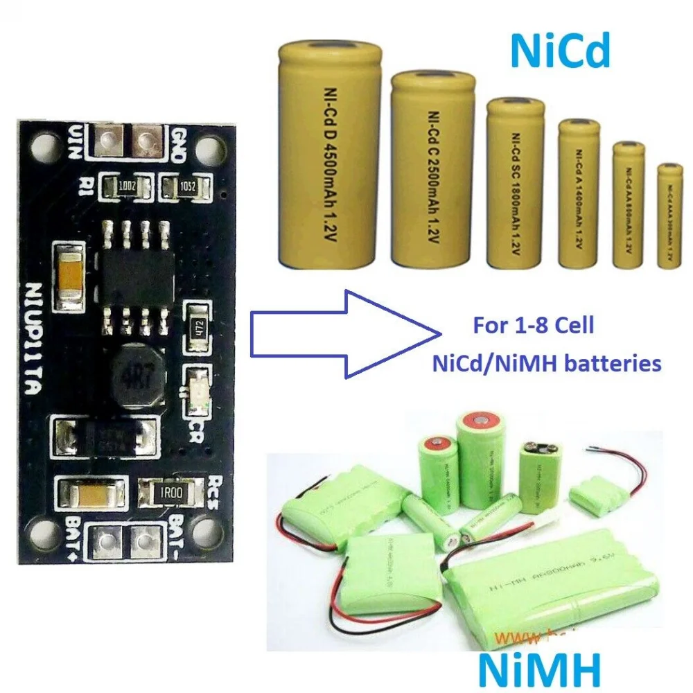 6 Cell DC 4.5V-5.5V to 8.1V-10.2V NiMH NiCd Rechargeable Battery Protection Solar