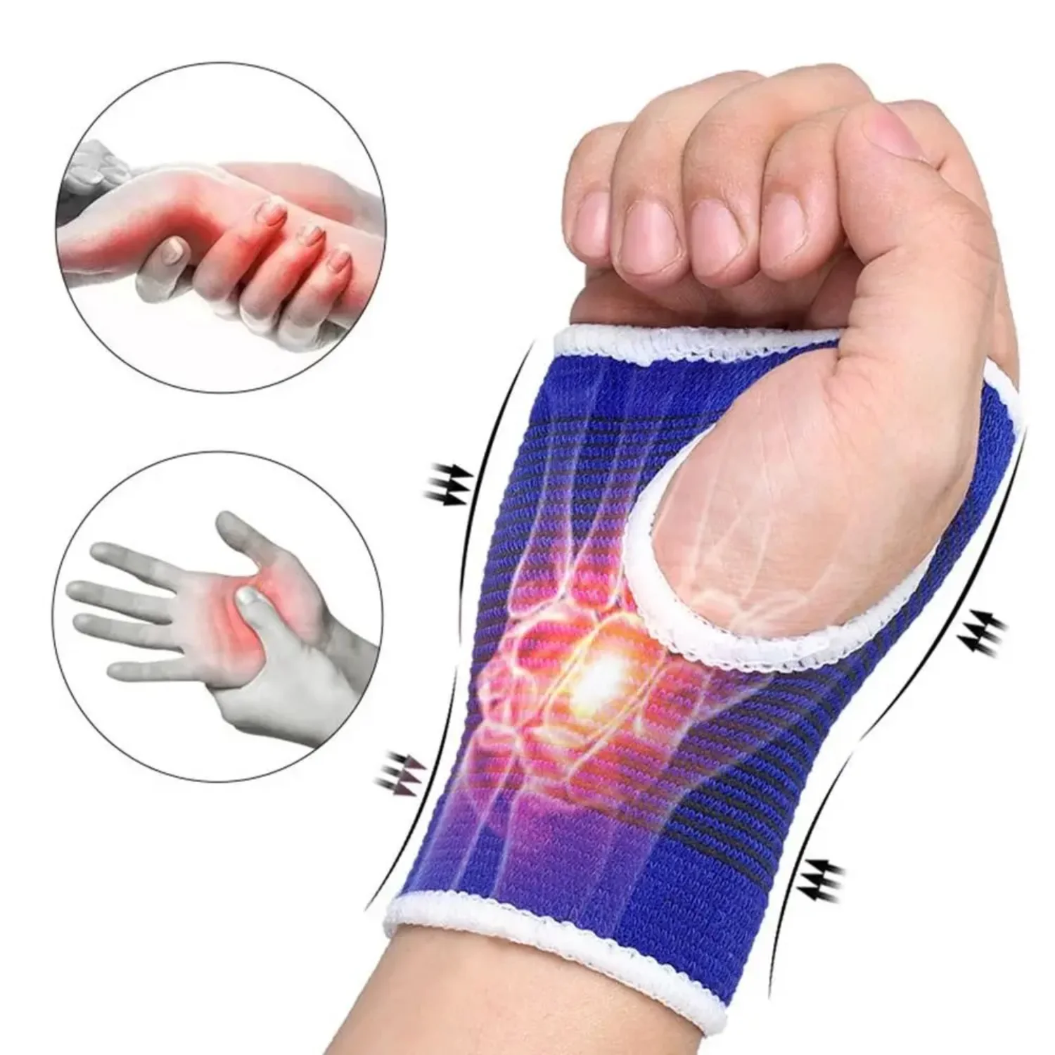 2PCS Unisex Wrist Support Hand Brace Gym Wrist Palm Protector Carpal Tunnel Tendonitis Pain Relief Sports Safety Muscle Protect