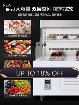 Z189 YH A56 Open Cake Counter Commercial Bread Display Pastry Dessert Refrigerated Sushi Fresh Cabinet