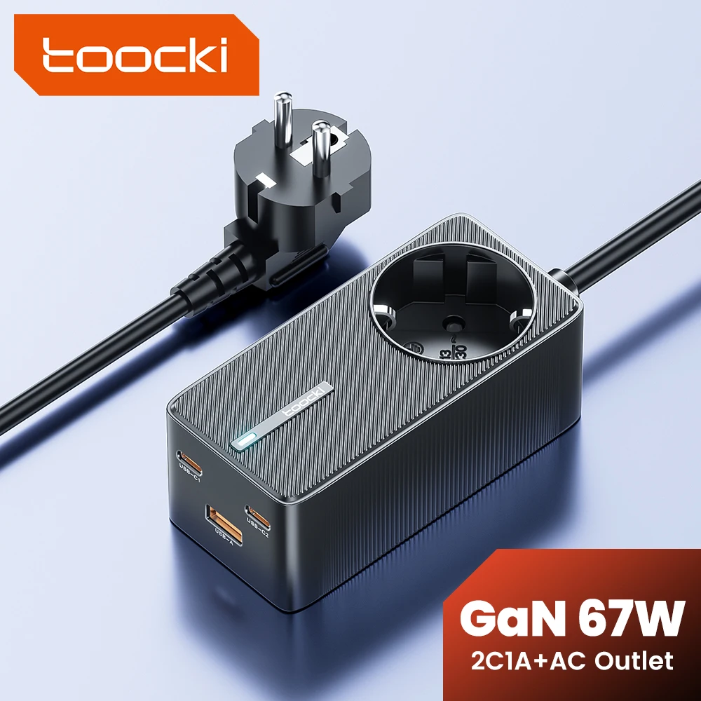 

Зарядное устройство Toocki сетевое с портом USB Type-C, 67 Вт, 65 Вт