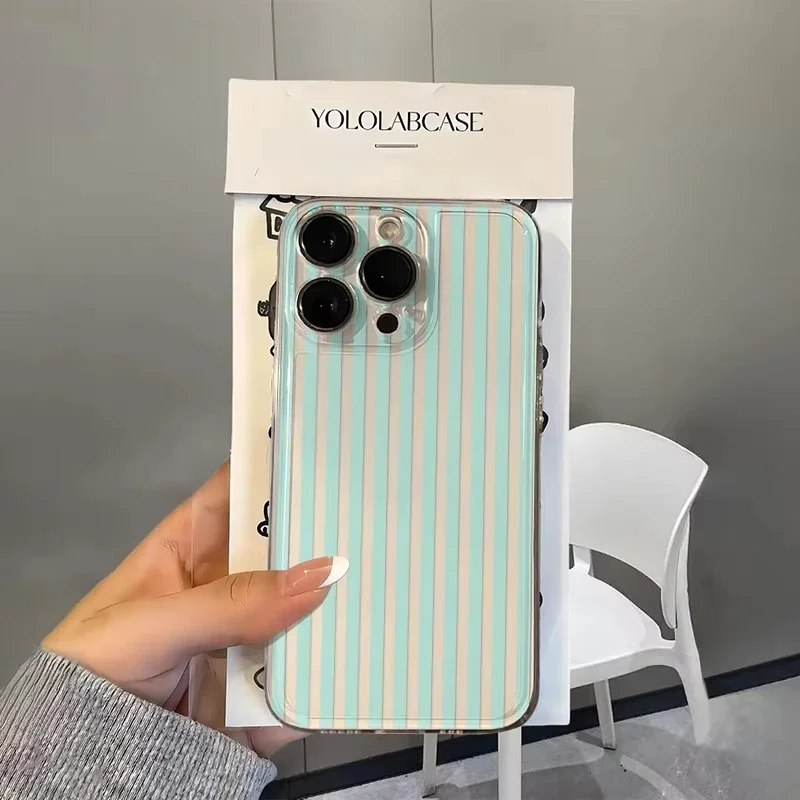 Vibrant Vertical Stripes Transparent Phone Case - Soft Cover