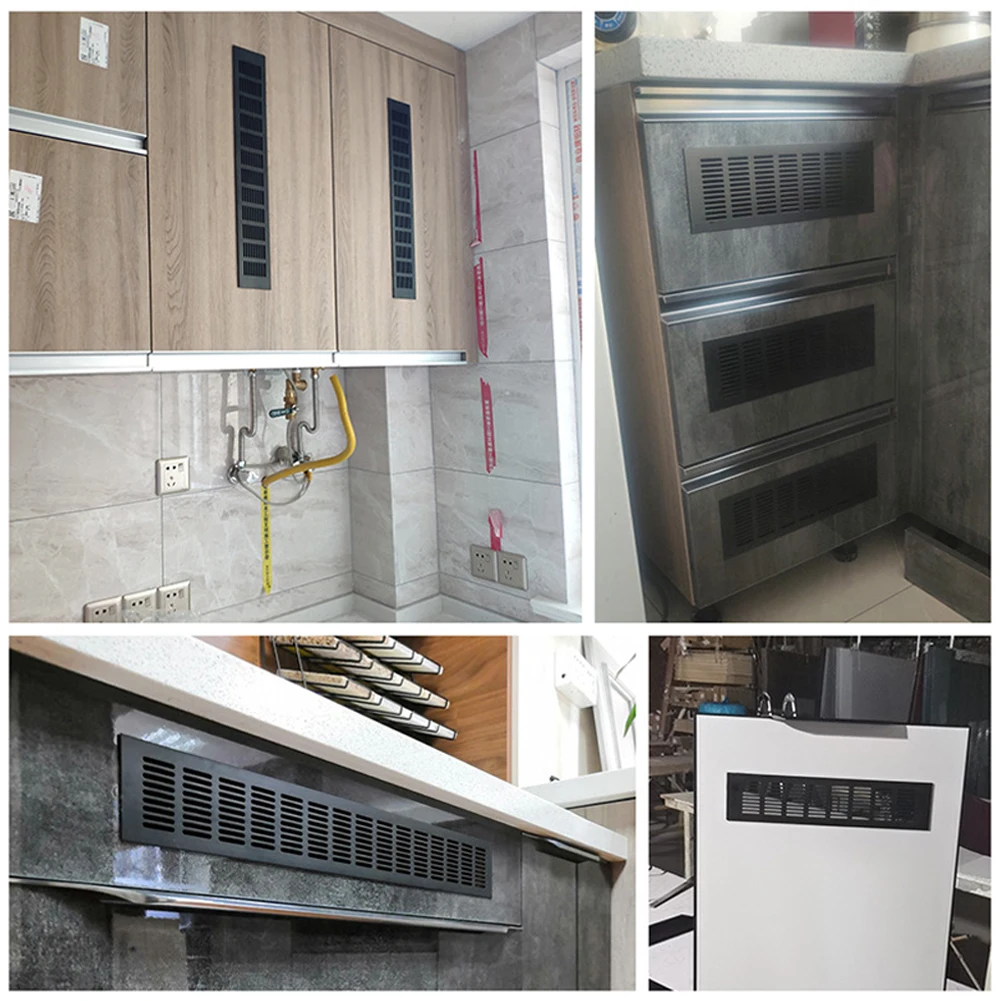 

Durable New Air Vent Ventilation Cover Shoe Cabinets Wardrobes Aluminium Bathroom Door Black Computer Cabinet Grille