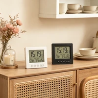 Multifunctional Radio Controlled Digital Alarm Clock Temperature Display 5 Minute Snooze Dual Alarm Modes Bedroom Desk Clock 3