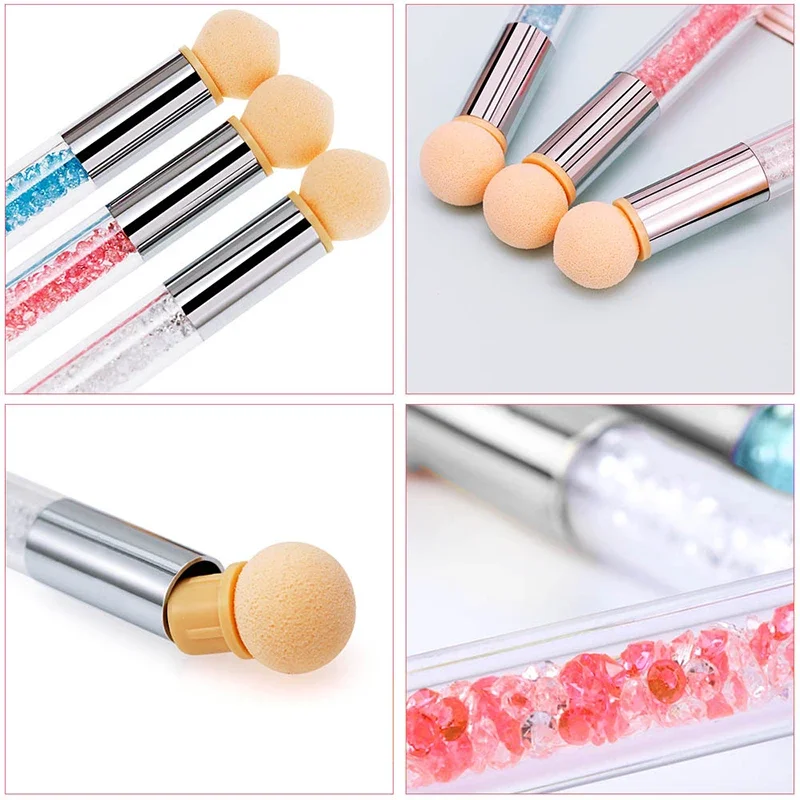 Gradient Brush Gel Polish Color Sponge Heads Replacement Nails Art Glitter Powder Dotting Pen For Manicure Accessories Tools