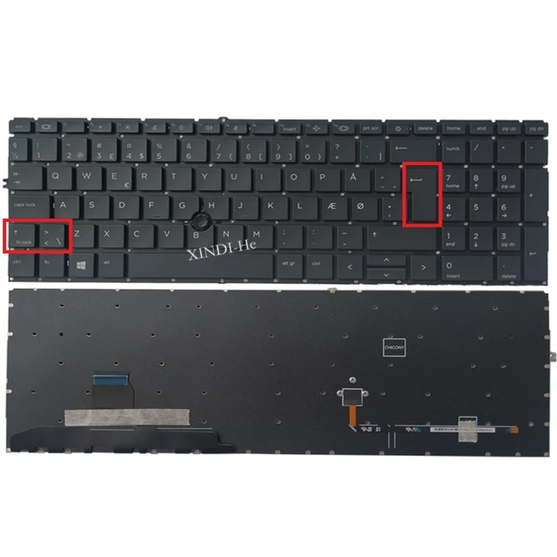 Tastiera Nordica Non Retroilluminata Per Hp Elitebook 850 G7 850 G8 855 G7 855 G8 Con Layout Poniter Ne