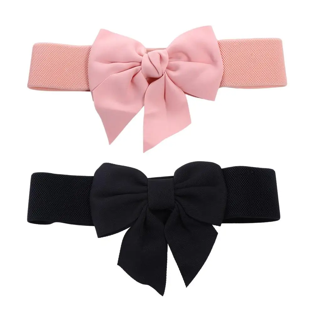 

Adjustable For Girls Wide Side Vintage Large Bow Women Waistbands Dress Decoration Korean Belt
