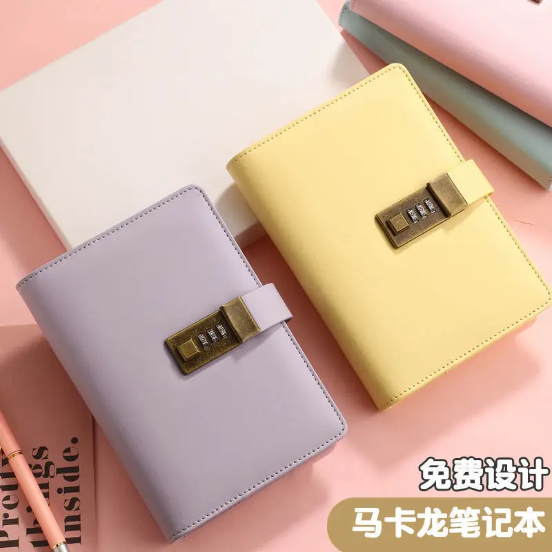 빈티지 코드북, 번호 잠금, 일기, 간단한 잠금, 학생 메모장, 두꺼운 일본과 한국 노트북, 문구