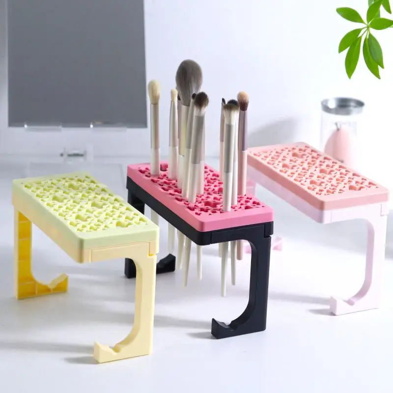 실리콘 메이크업 브러쉬 홀더 건조대 메이크업 세트 보관 케이스 네일 펜 및 페..