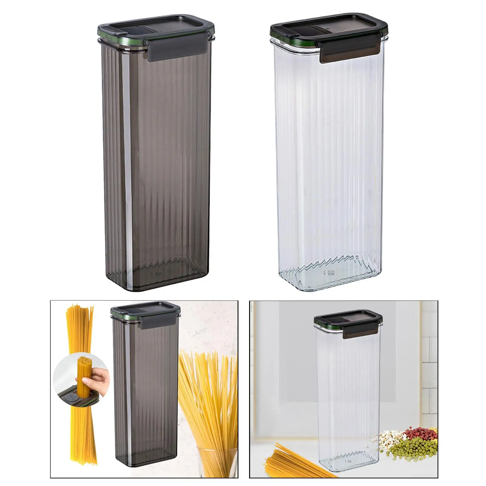 Airtight Removable Lid Pasta Storage Container Spaghetti Storage Container Storage Jar for Tea Sugar Beans Dry Food Cereals 3
