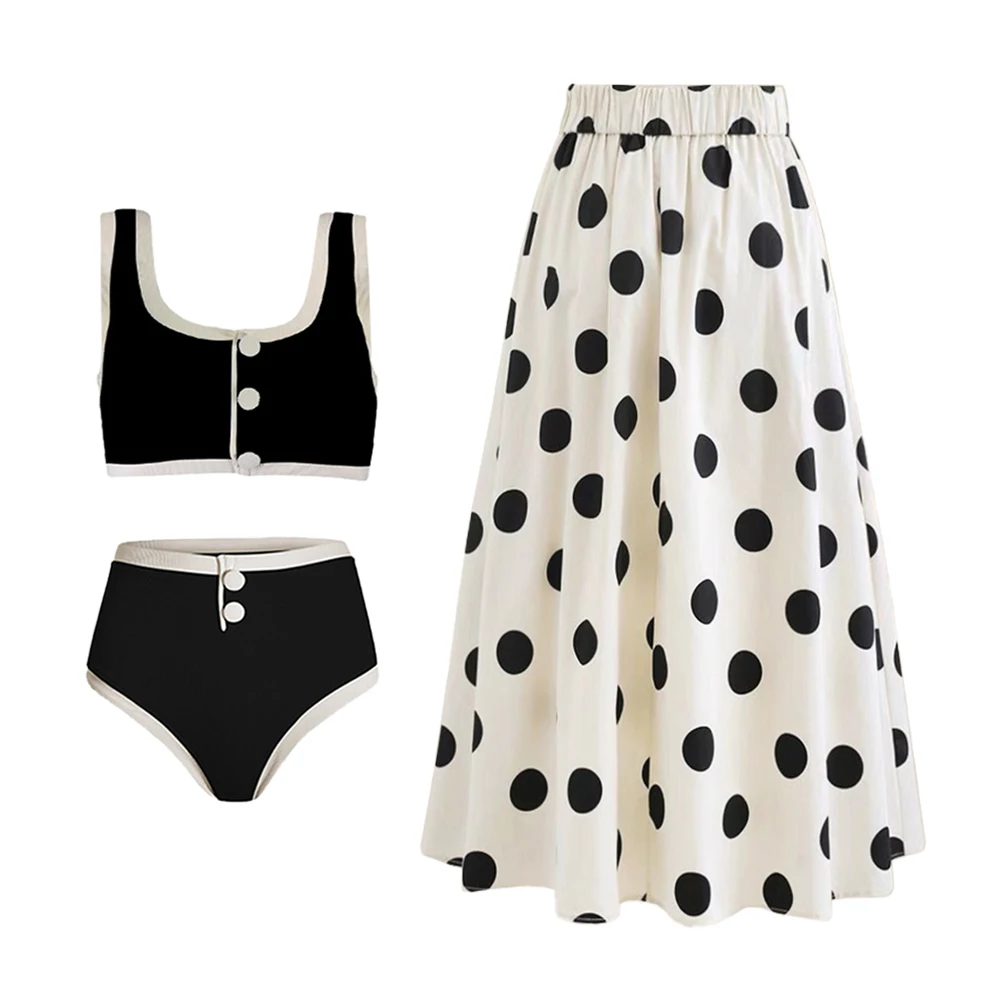 2024 Sexy Swimwear 3D Flower Print Bikini Set Women Swimsuit And Skirt Push Up Bikinis Bathing Suit Beachwear Brazilian Biquini