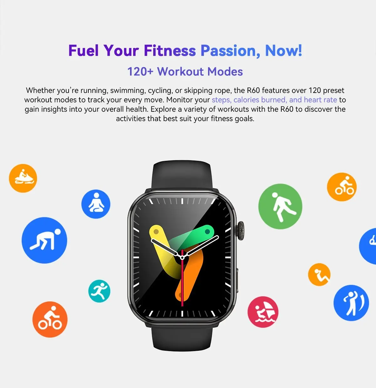 Blackview Smartwatch R60 Watch 1.96'' AMOLED Display 800mAh Bluetooth Phone Calls Health and Fitness Tracking 4