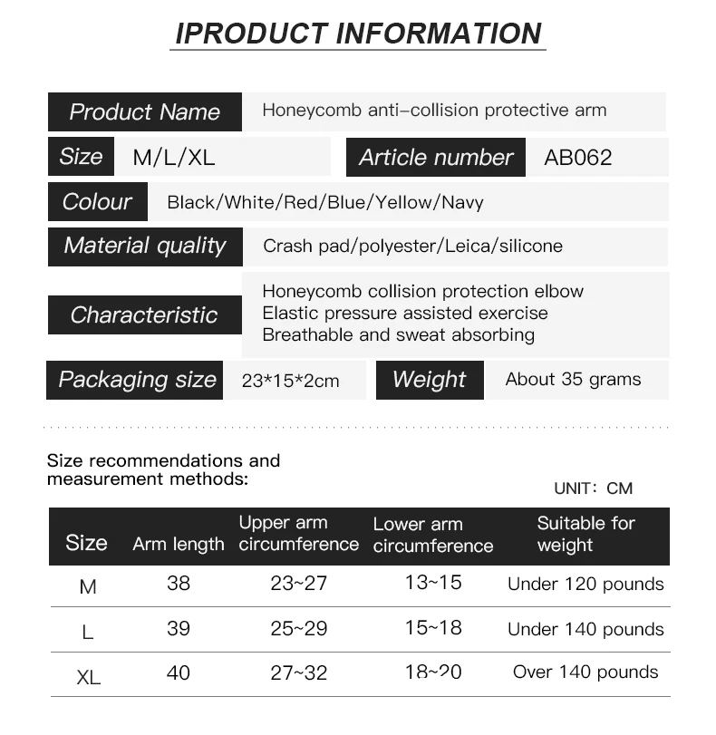 1pc Sport Ellenbogen Schutz Waben Anti-kollision Druck Schutz Arm Hülse Basketball Radfahren Fitness Schutz Getriebe – Detail 6