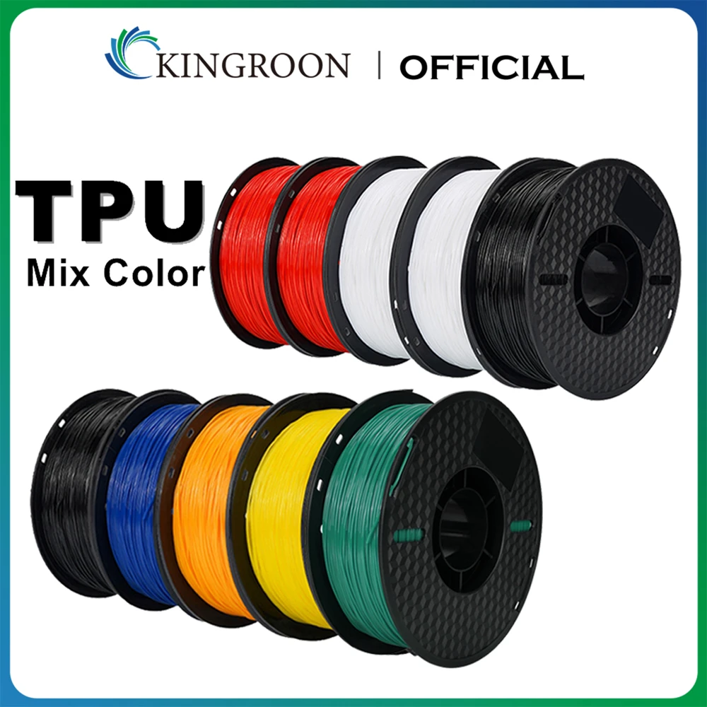 Filament TPU Flexible KINGROON 1.75mm, 5KG 10KG Filament TPU d'impression 3D pour imprimante 3D, matière plastique 3D souple Non toxique