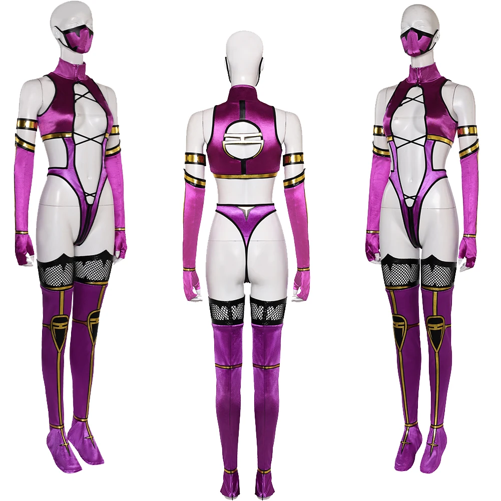 MK9 Mileena Cosplay Adult Women Fantasy Mask Game Mortal Kombat Costume  Disguise Roleplay Fantasia Outfits Female Halloween, image size:1001x1001