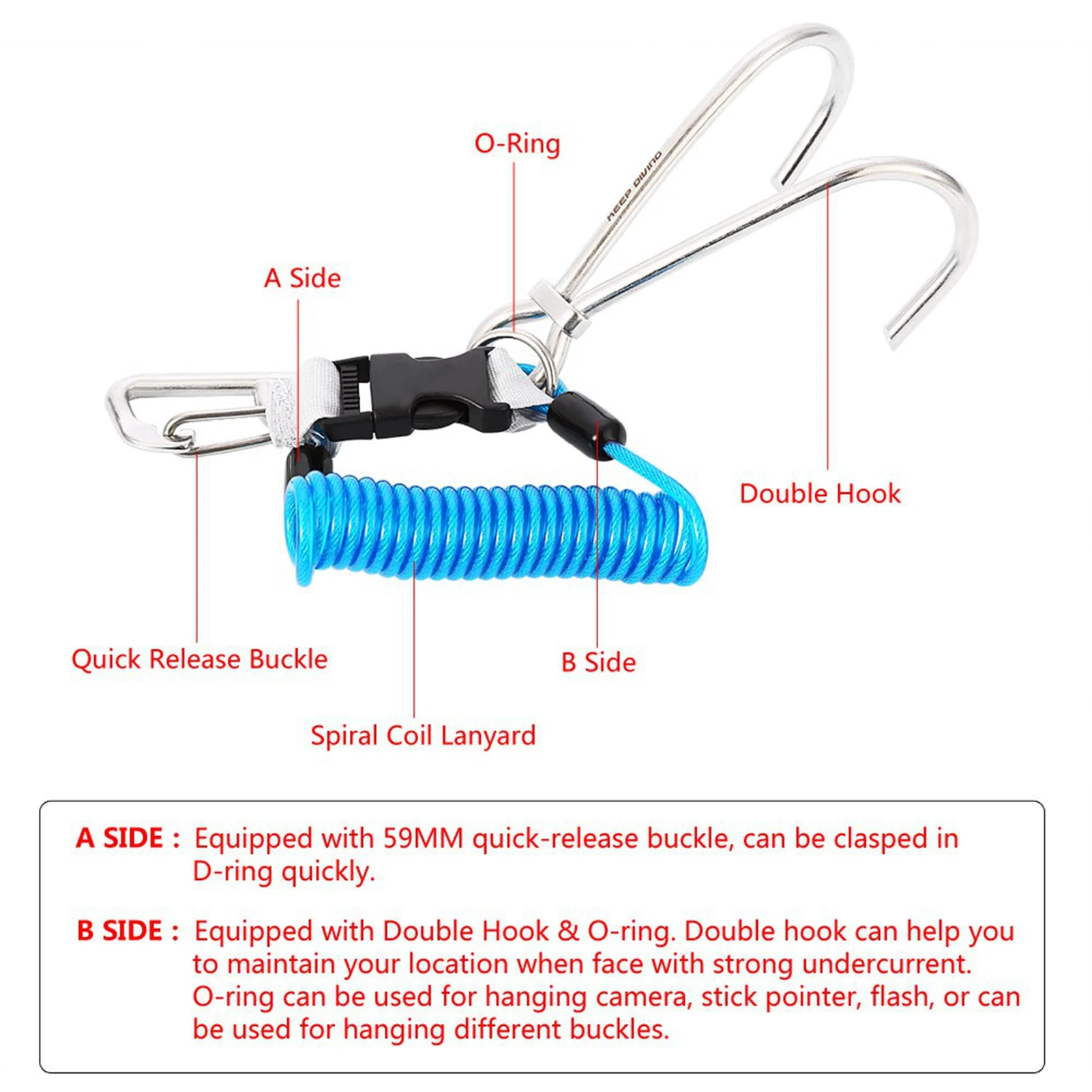 KEEP DIVING Reef Hook Stainless Steel Reef Hook Diving Safety Accessories 3