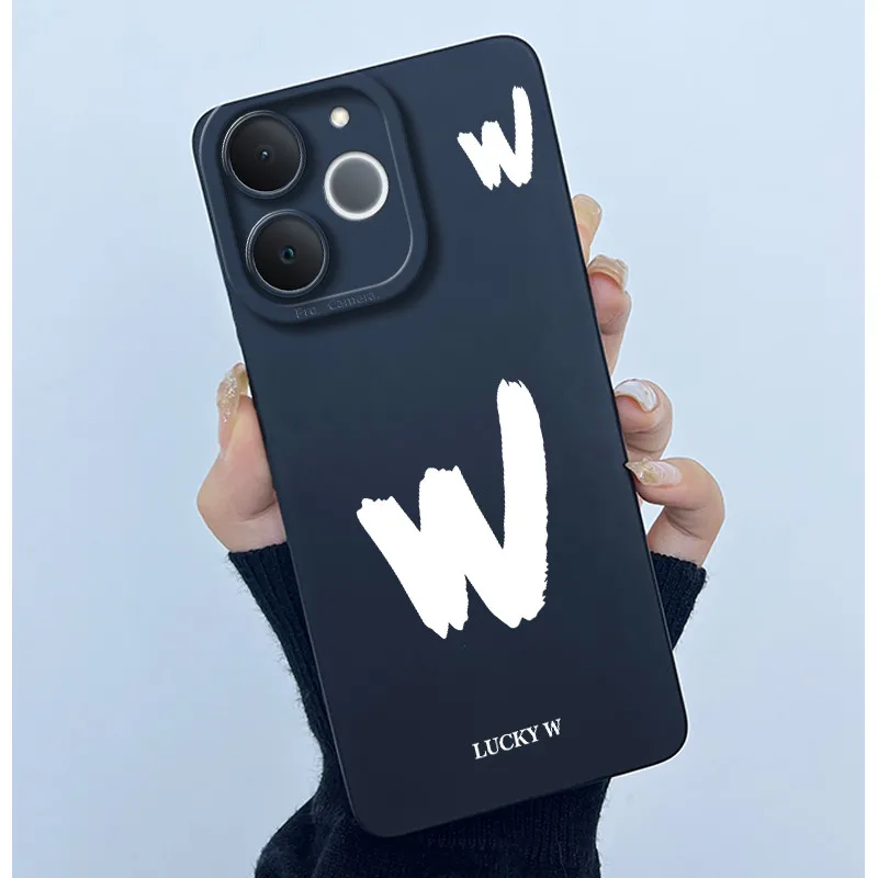 Cute Initial Letters Shockproof Soft Silicone Phone Case Cover Bumper
