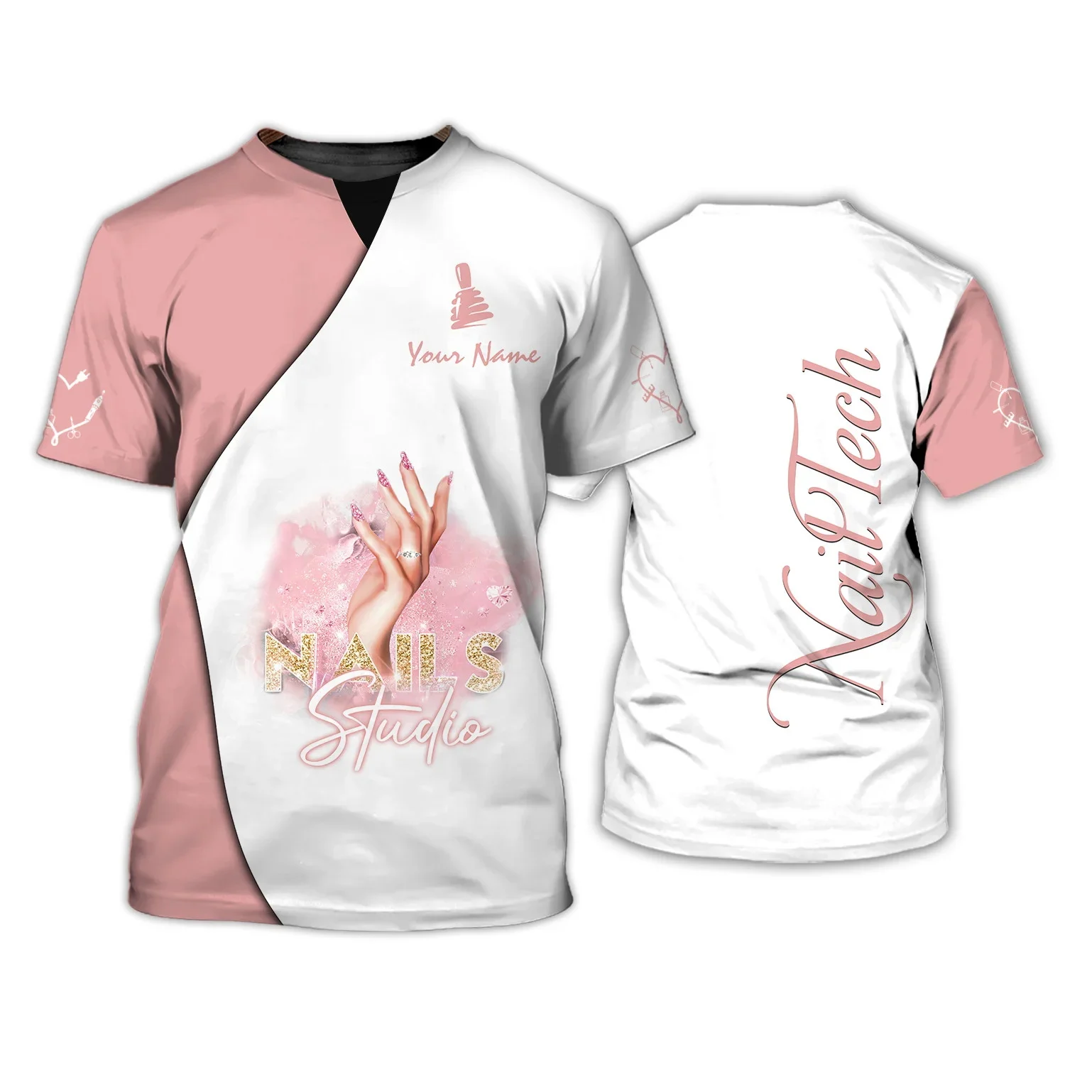 PLstar Cosmos Neueste Sommer Herren T-Shirt Nagelkünstler personalisierte 3D gedruckt Unisex Casual T-Shirt Geschenk für Manikürist DW167 – Detail 17