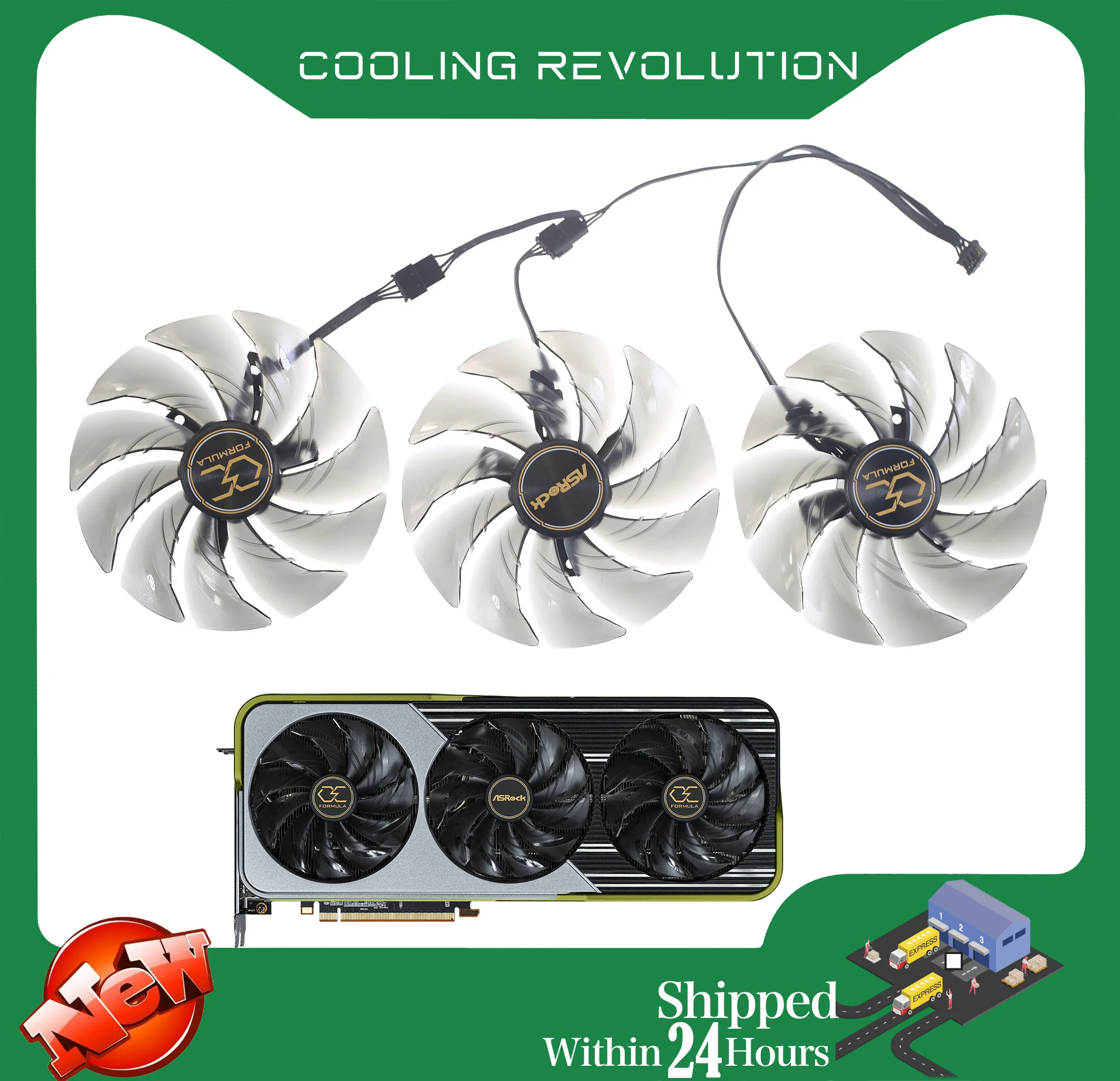 Placa de Vídeo para Asrock Radeon rx 6900 xt oc Fórmula Ventilador de Refrigeração 95 mm Fdc10u12s9-c Dc12v 0.45amp 4pin fã da