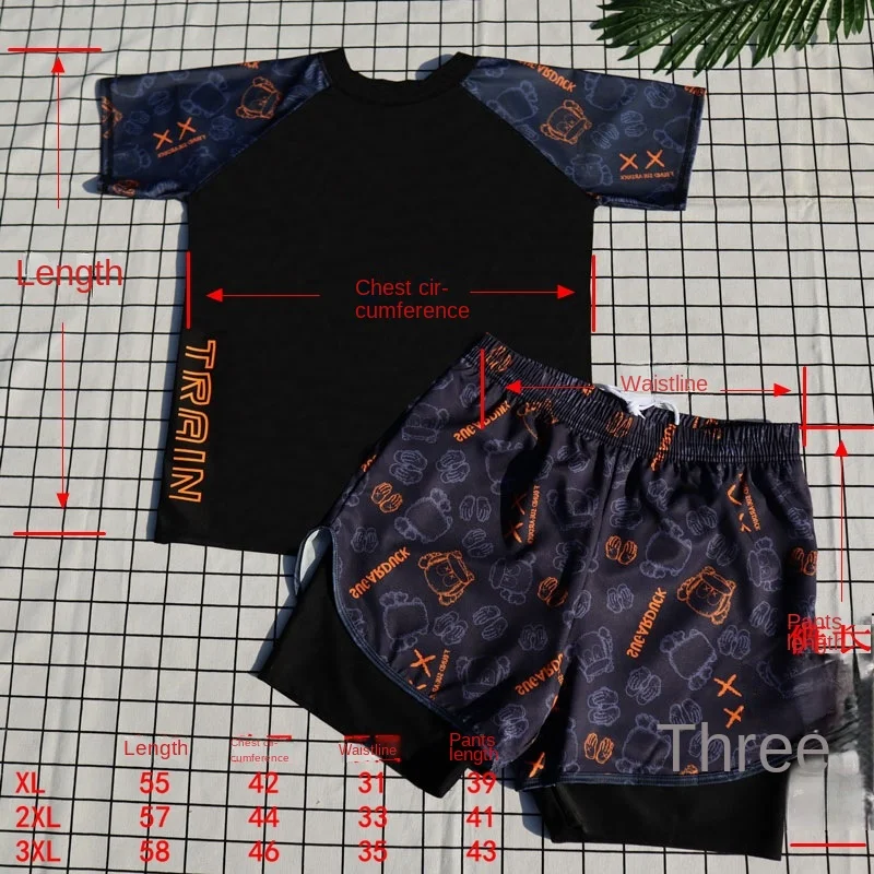 Polyester Swimming Trunks Set for Young Boy Adult Youth Swimsuit Double Layer Swimwear boys swimwear
