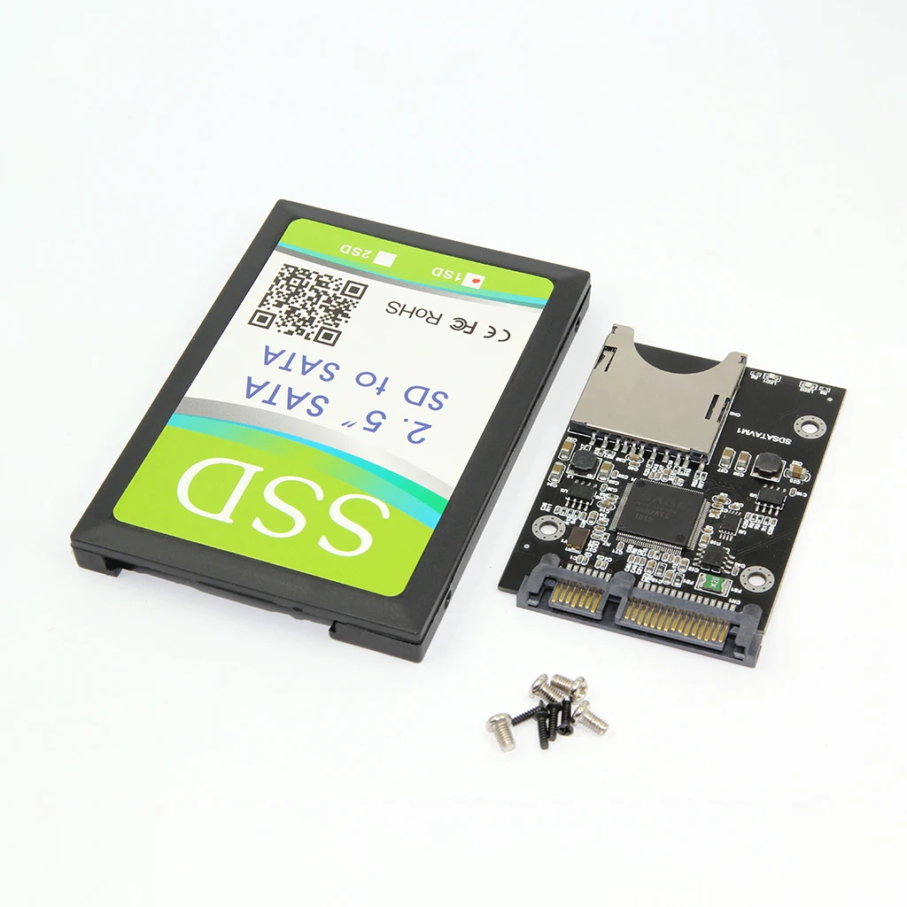 Adaptador Conversor sd para Sata Sata 15pin Mais 7pin Ssd Sata3 Sataii com Caixa de Plástico