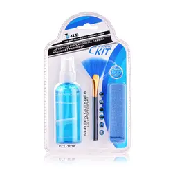 Solution de nettoyage d'écran pour ordinateur portable/téléphone/iPad/lunettes/appareils ménagers, ensemble de 3 pièces, comprend Spray + brosse + nettoyant 