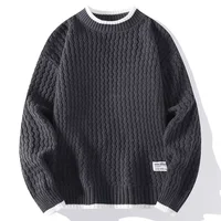 Retro Lazy Knitted Sweater Loose Fit Winter Casual Style for Men And Women Hong Kong Style Couple's Fashion Sweater