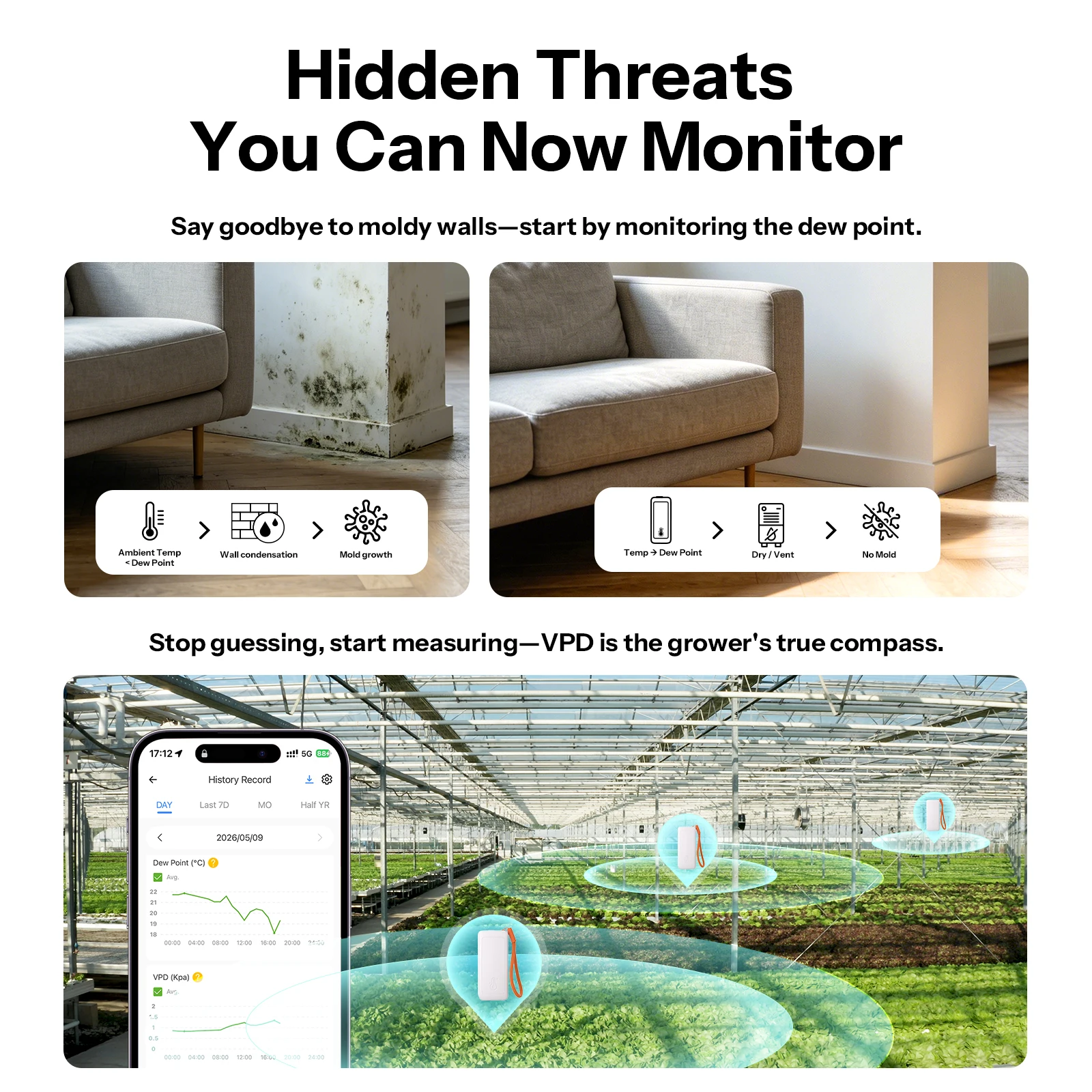 SONOFF SNZB-02B AirGuard TH Lite Zigbee Temperature Humidity Sensor,High-Accuracy Sensing, 6-Month Data Log,Long Battery Life 4